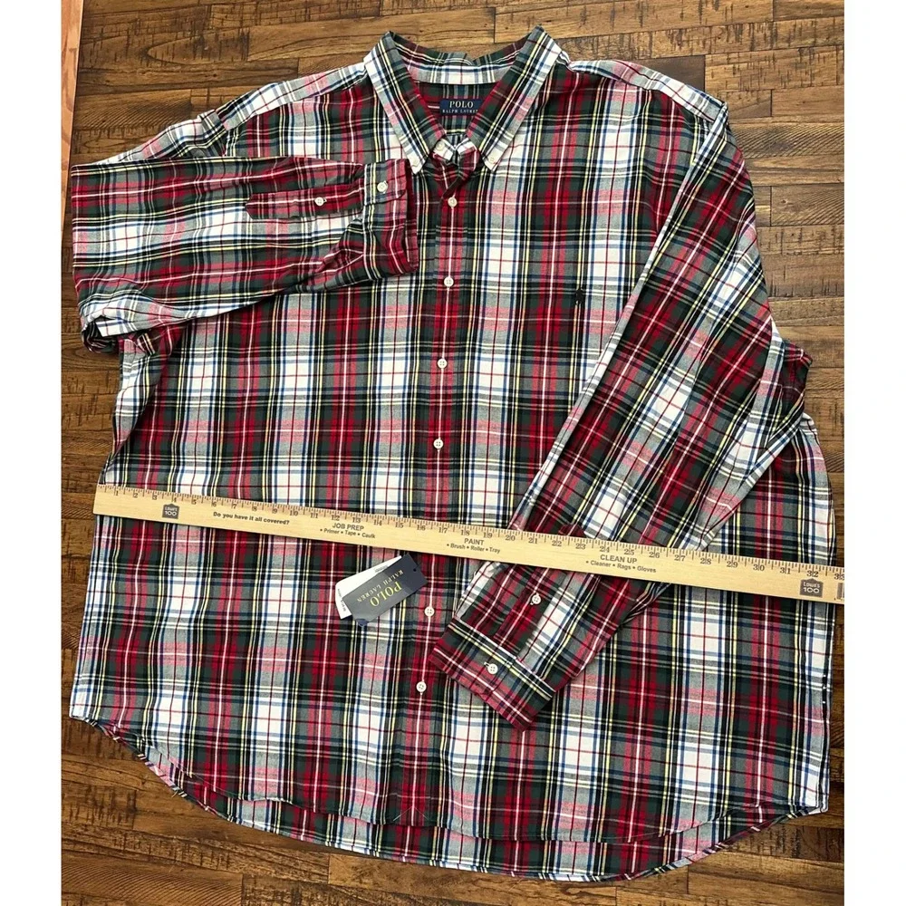 NWT $138 Polo Ralph Lauren Mens 4XB Pony Plaid Oxford Button Down Shirt Big - Picture 7 of 11